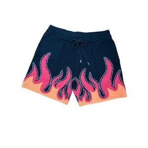 Rebel Minds Flame 8 ball sweater shorts Size Large Heat meets comfort